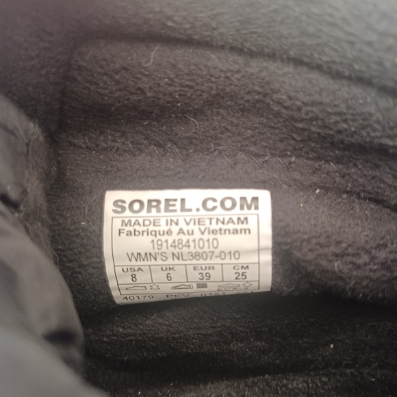 Sorel Black Women Leather Waterproof High Top Sneakers Size 8 Gorpcore Slip-on - Picture 8 of 8